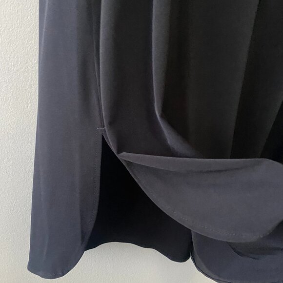 Brian Bailey Black Two Piece Sleeveless V-Neck Top With Mesh Long Sleeve Overlay - Picture 10 of 14